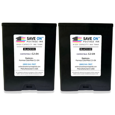 Compatible Formax CJ-24 | Memjet Ink Compatible HI-CAP Black K1 & K2 Ink Tank for ColorMax7 and ColorMax8 | 2 Pack
