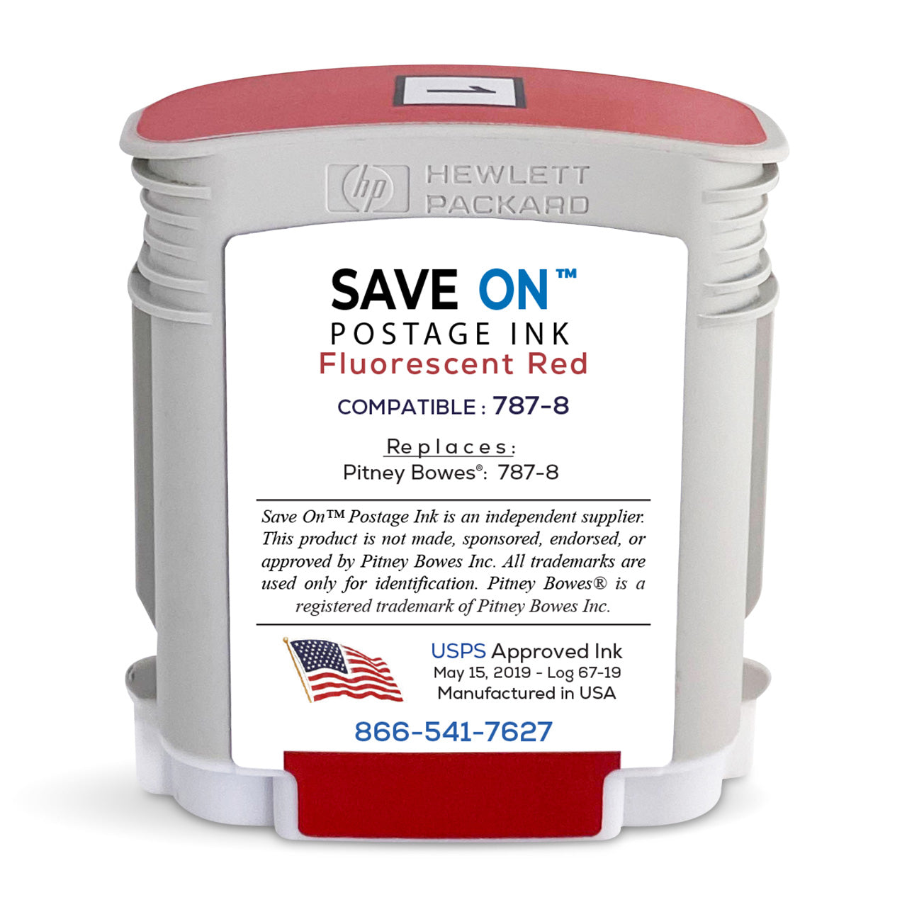 Pitney Bowes Red Ink Cartridge Replacement 787-8 for SendPro and