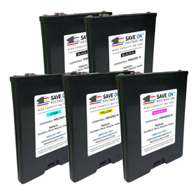 Compatible Quadient Memjet CMYKK | Memjet Ink Compatible HI-CAP Complete Set Ink Tanks for Mach Series Hasler Quadient and Formax | 5 Pack - 0