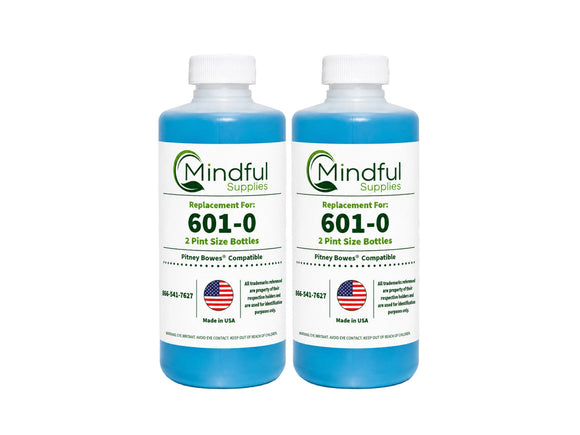 Pitney Bowes E-Z Seal 601-0 Sealing Solution | Compatible, TWO PACK - Pint Size Bottles