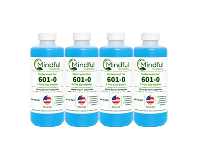 Pitney Bowes E-Z Seal 601-0 Sealing Solution | Compatible, Four - Pint Size Bottles