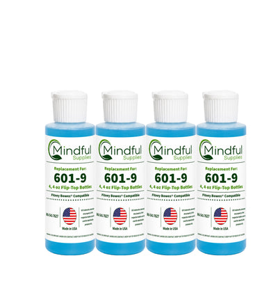 Pitney Bowes E-Z Seal Sealing Solution 601-9 | Compatible, Four - 4oz Bottles