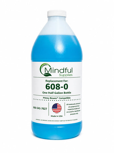 Pitney Bowes E-Z Seal 608-0 Sealing Solution | Compatible, SINGLE - Half-Gallon Bottle