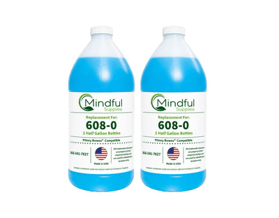Pitney Bowes E-Z Seal 608-0 Sealing Solution | Compatible, TWO PACK - Half-Gallon Bottles