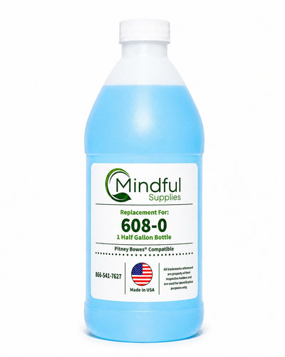 Pitney Bowes E-Z Seal 608-0 Sealing Solution | Compatible, SINGLE - Half-Gallon Bottle