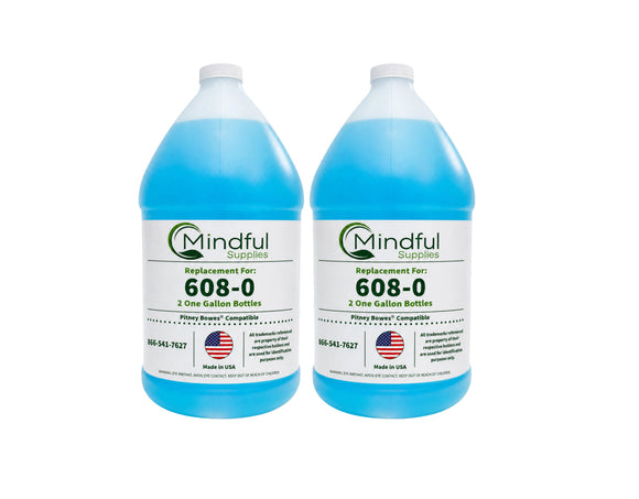Pitney Bowes E-Z Seal 608-0 Sealing Solution | Compatible, Two - One Gallon Bottle
