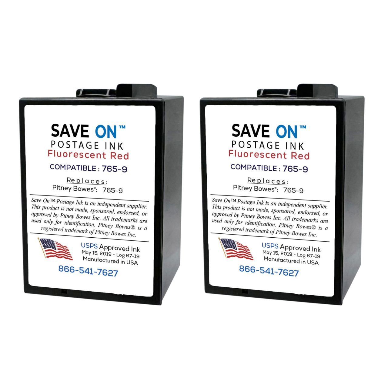 Pitney Bowes 765-9 Red Ink Cartridge 2 Pack | Compatible with SendPro C Auto