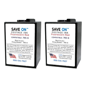 Pitney Bowes 765-9 Red Ink Cartridge 2 Pack | Compatible with SendPro C Auto