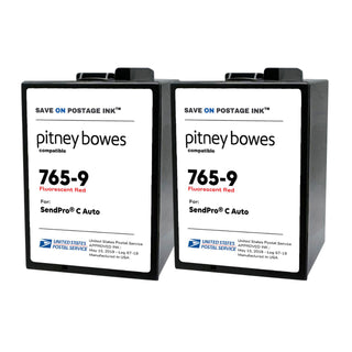 Pitney Bowes 765-9 Red Ink Cartridge 2 Pack | Compatible with SendPro C Auto