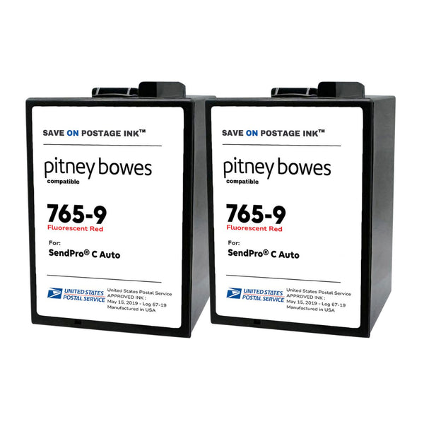 Pitney Bowes 765-9 Red Ink Cartridge 2 Pack | Compatible with SendPro C Auto
