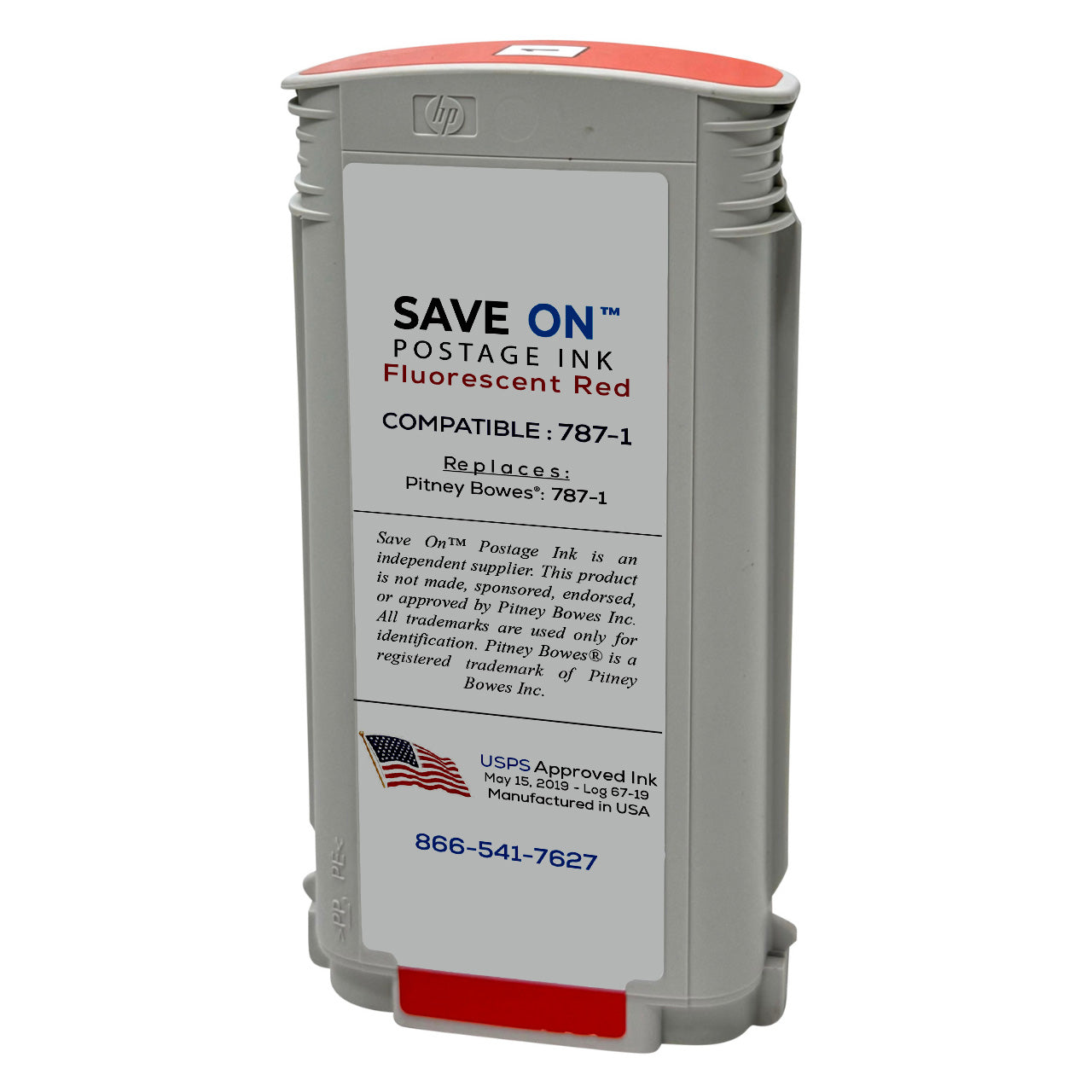 Pitney Bowes Red Ink Cartridge Replacement 787-1 for SendPro and