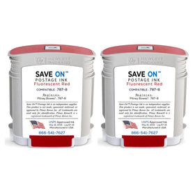 Pitney Bowes 787-8 Red Ink Cartridge 2 Pack | Compatible, SendPro P / Connect+ Series