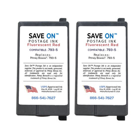 Pitney Bowes 793-5 Red Ink Cartridge 2 Pack | Compatible with DM Series & SendPro P - Connect +