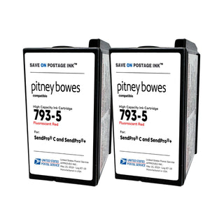 Pitney Bowes 793-5 Red Ink Cartridge 2 Pack | Compatible with DM Series & SendPro P - Connect +