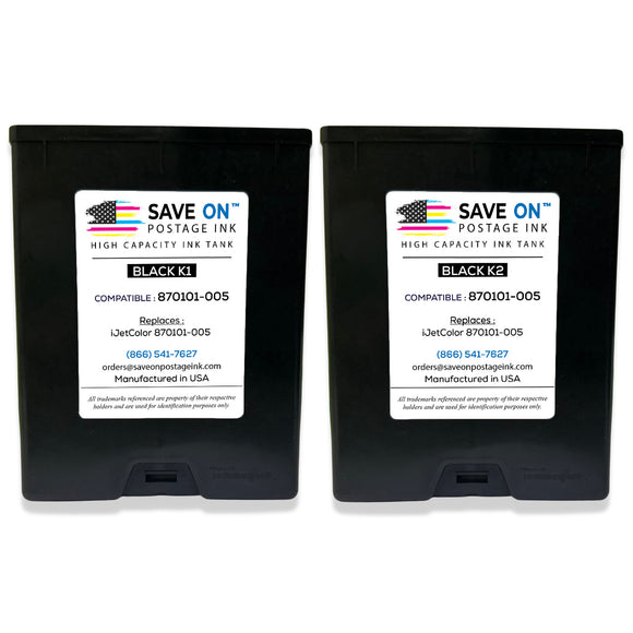iJet Black K1 K2 Ink Tank 870101-005 2 Pack Mindful Postage