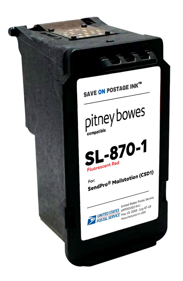 Pitney Bowes SL-870-1 Red Ink Cartridge | Compatible, New SendPro Mailstation