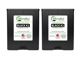 Compatible Astro 123-2412 Black K1 and K2 250ml Memjet Ink Tanks 2 Pack for AstroJet M1 M2 S1 and M1DX by Mindful Supplies