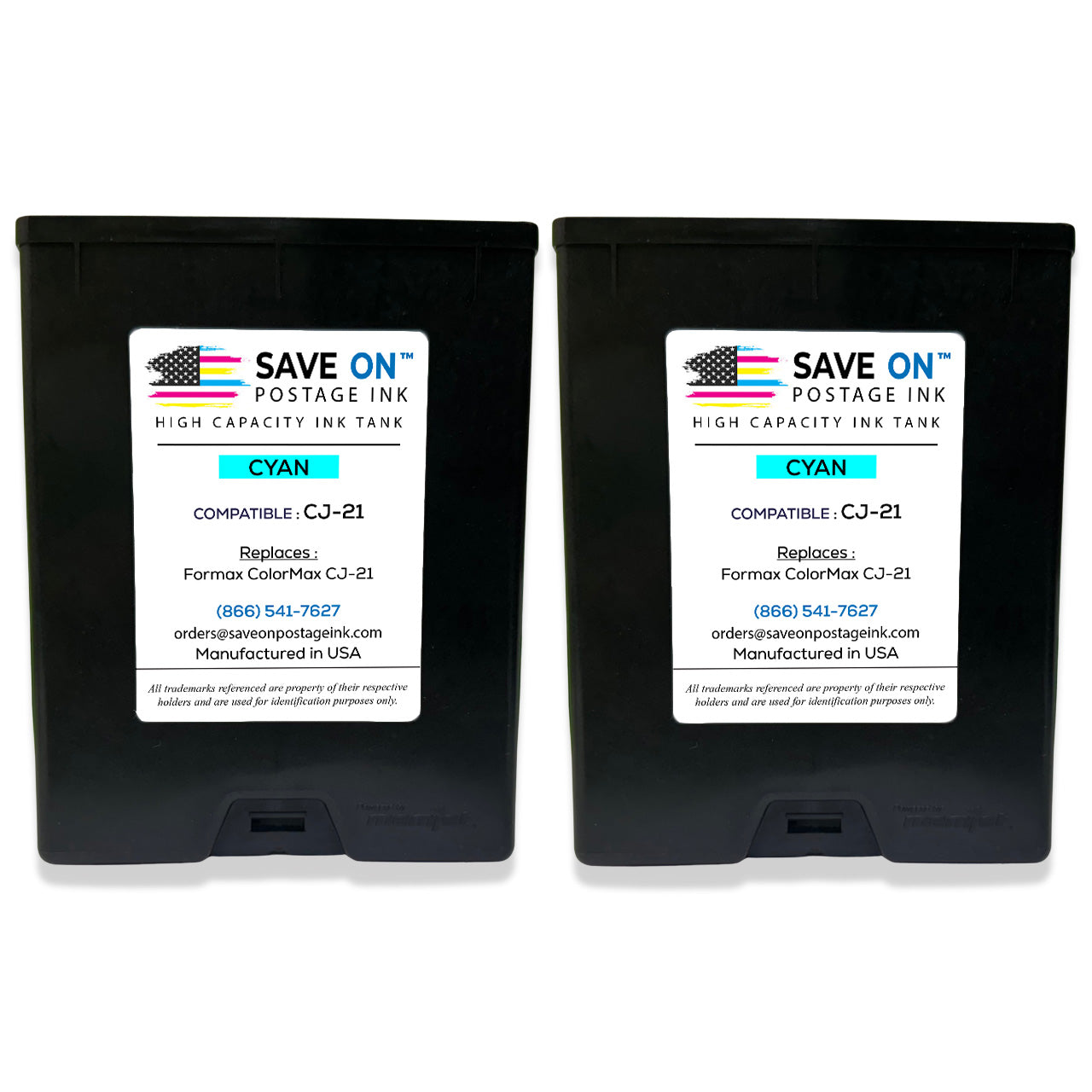 Compatible Formax CJ-21 | Memjet Ink Compatible HI-CAP Cyan Ink Tank for ColorMax7 and ColorMax8 | 2 Pack