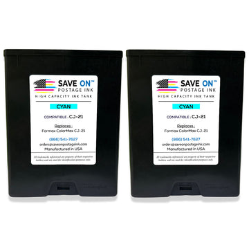 Compatible Formax CJ-21 | Memjet Ink Compatible HI-CAP Cyan Ink Tank for ColorMax7 and ColorMax8 | 2 Pack