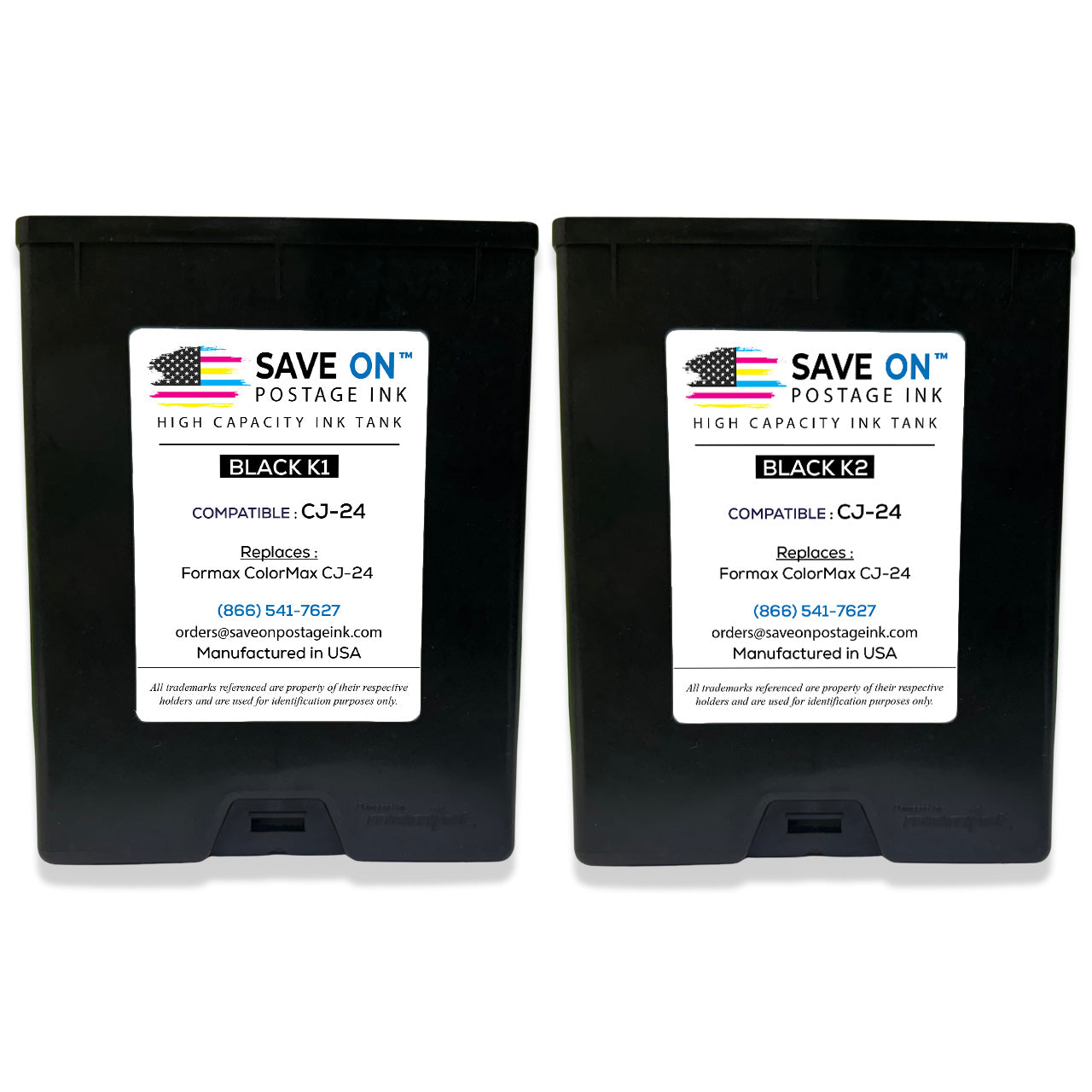 Compatible Formax CJ-24 | Memjet Ink Compatible HI-CAP Black K1 & K2 Ink Tank for ColorMax7 and ColorMax8 | 2 Pack