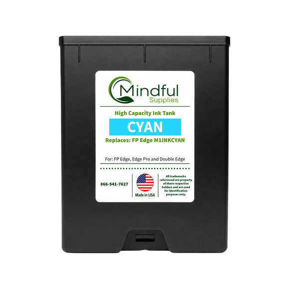 Compatible FP Edge cyan ink tank replacing M1INKCYAN for Edge, Edge Pro and Double Edge by Mindful Supplies