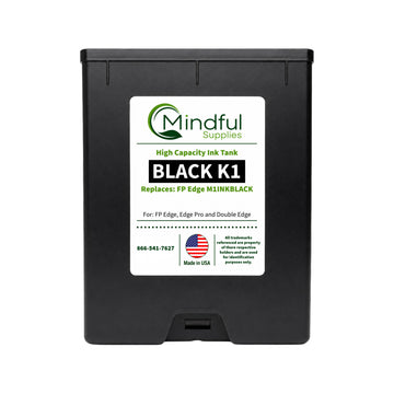 Compatible FP Edge K1 black ink tank replacing M1INKBLACK for Edge, Edge Pro and Double Edge by Mindful Supplies