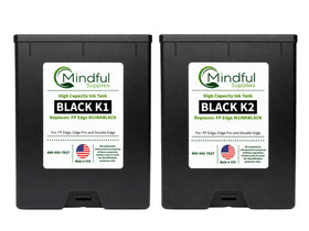 Compatible FP Edge black K1 and K2 ink tank 2 pack replacing M1INKBLACK for Edge, Edge Pro and Double Edge by Mindful Supplies