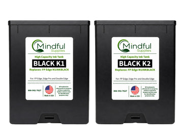 Compatible FP Edge black K1 and K2 ink tank 2 pack replacing M1INKBLACK for Edge, Edge Pro and Double Edge by Mindful Supplies