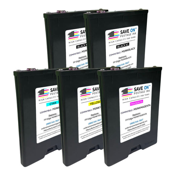 Compatible FP Edge FP-CMYKK | Memjet Ink Compatible HI-CAP Complete Set Ink Tanks for Edge, Edge Pro and Double Edge| 5 Pack
