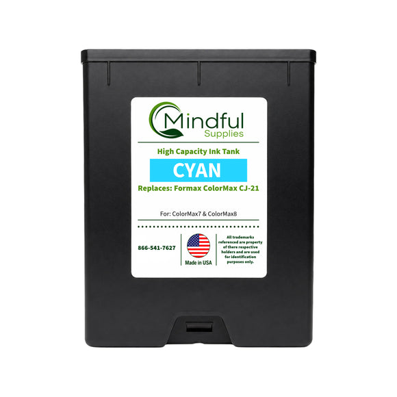 Compatible Formax CJ-21 Cyan Memjet Ink 250ml for ColorMax7 and ColorMax8 by Mindful Supplies