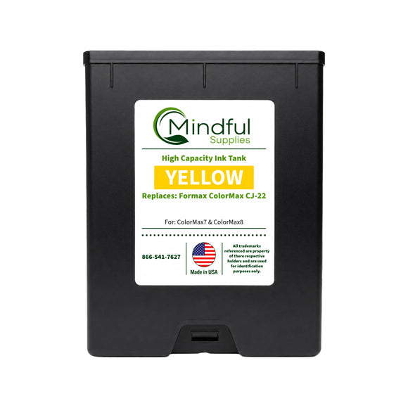 Compatible Formax CJ-22 Yellow Memjet Ink 250ml for ColorMax7 and ColorMax8 by Mindful Supplies