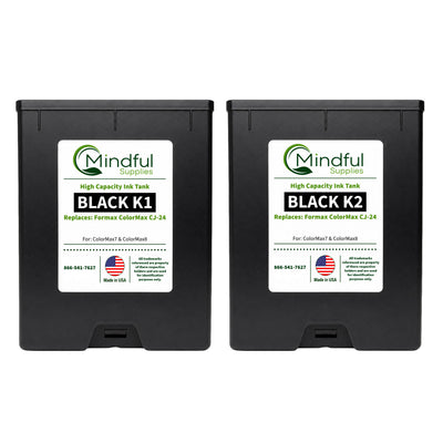 Compatible Formax CJ-24 Black K1 & K2 Memjet Ink 250ml 2 Pack for ColorMax7 and ColorMax8