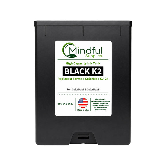 Compatible Formax CJ-24 Black K2 Memjet Ink 250ml for ColorMax7 and ColorMax8 by Mindful Supplies