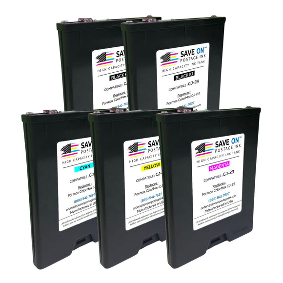 Compatible Formax CMYKK | Memjet Ink Compatible HI-CAP Complete Set Ink Tanks for ColorMax7 and ColorMax8 | 5 Pack