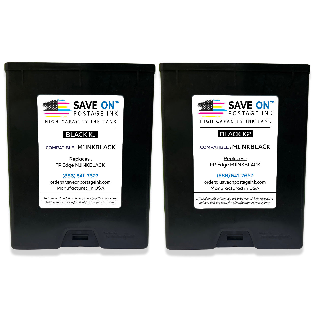 Compatible FP Edge M1INKBLACK | Memjet Ink Compatible HI-CAP Black K1 & K2 Ink Tank for Edge, Edge Pro and Double Edge | 2 Pack