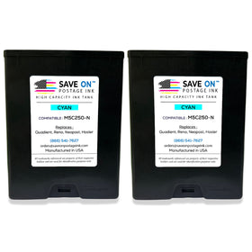 Compatible Quadient Memjet M5C250-N | Memjet Ink Compatible HI-CAP Cyan Ink Tank for Mach Series Hasler Quadient and Formax Printers | 2 Pack