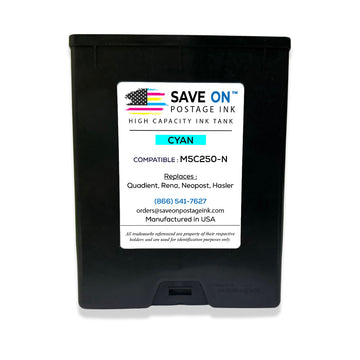 Compatible Quadient Memjet M5C250-N | Memjet Ink Compatible HI-CAP Cyan Ink Tank for Mach Series Hasler Quadient and Formax Printers | 2 Pack - 0