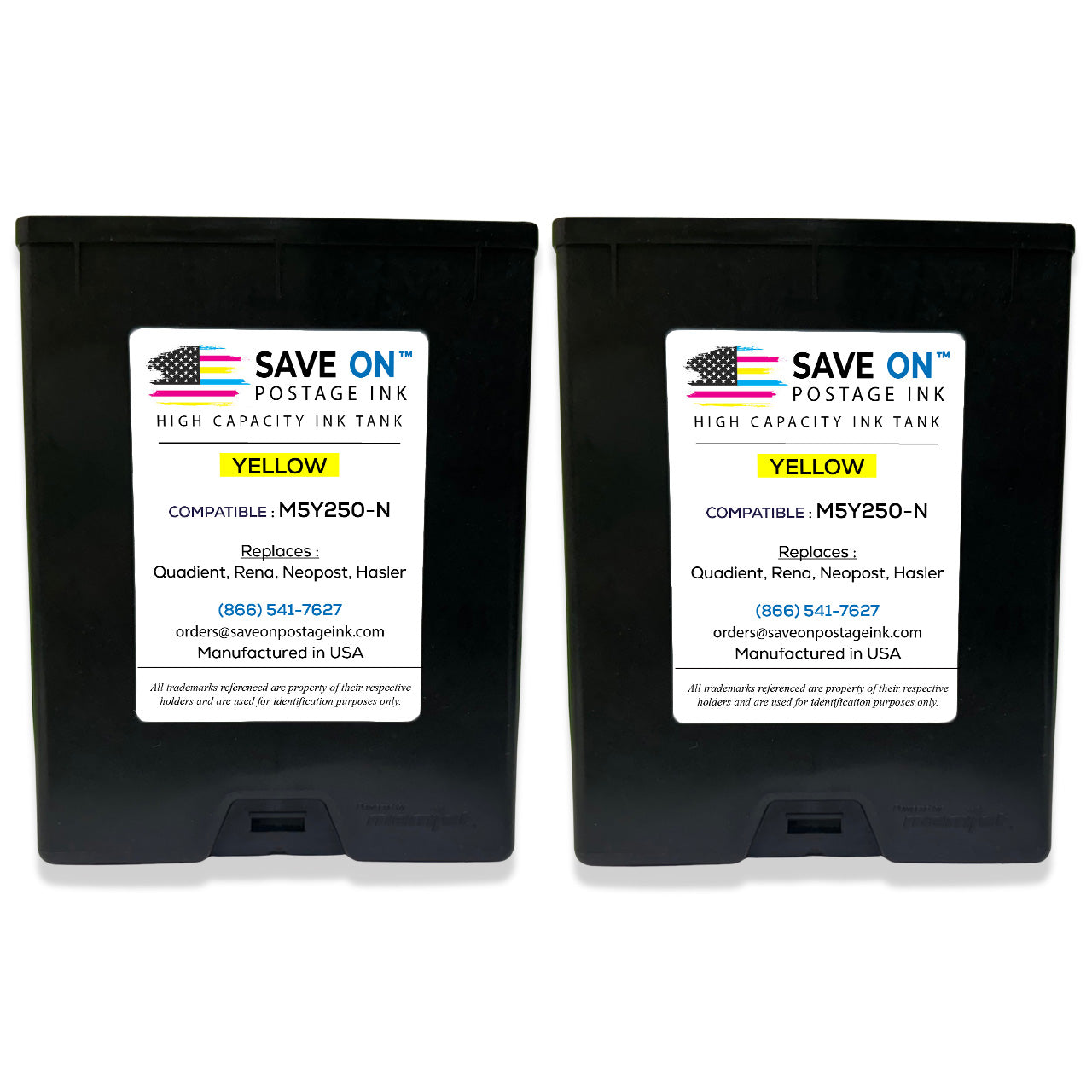 Quadient Memjet M5Y250-N | Memjet Ink Compatible HI-CAP Yellow Ink Tank for Mach Series Hasler Quadient and Formax Printers | 2 Pack
