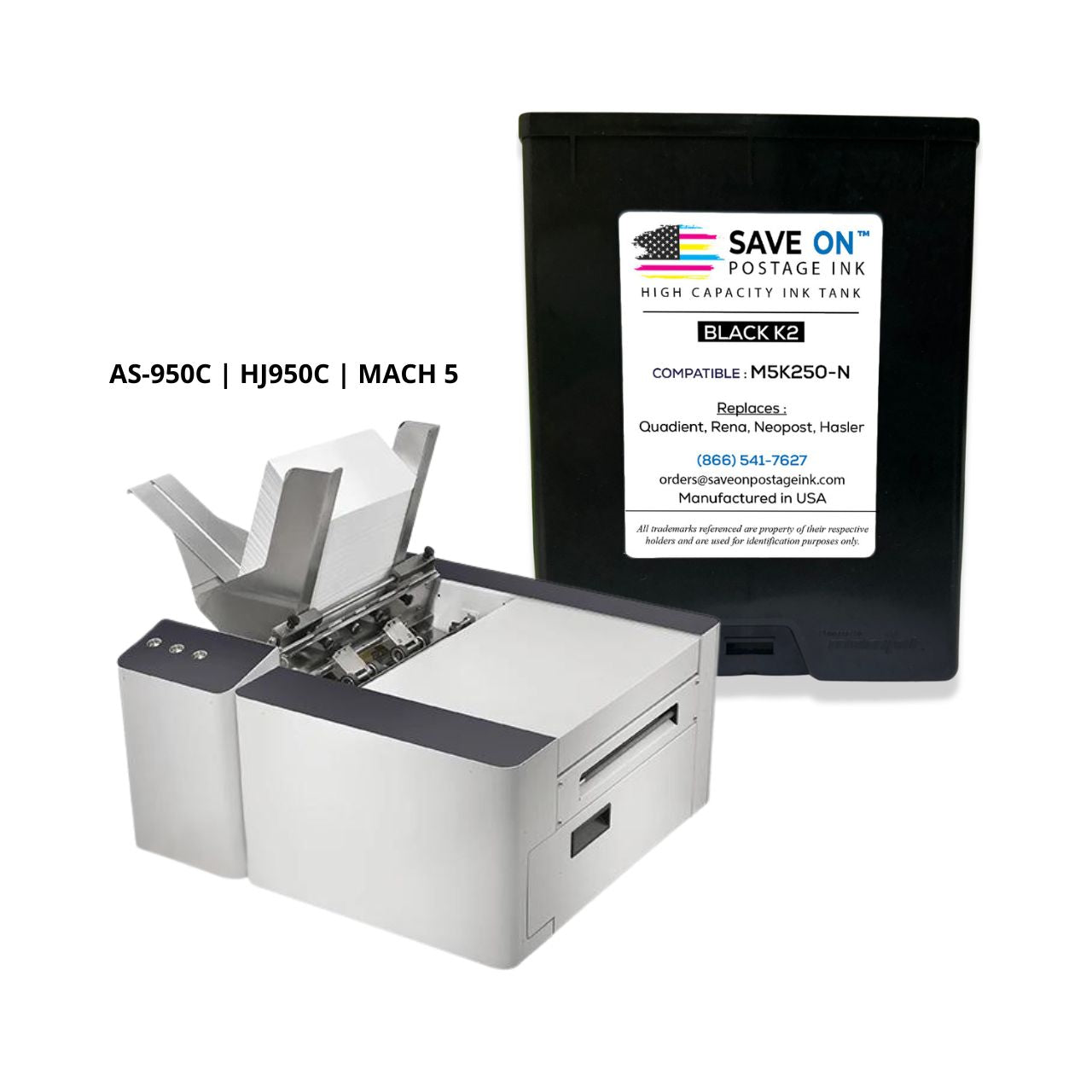 Compatible Quadient Memjet M5K250-N | Memjet Ink Compatible HI-CAP Black K2 Ink Tank for Mach Series Quadient Formax and Hasler Printers