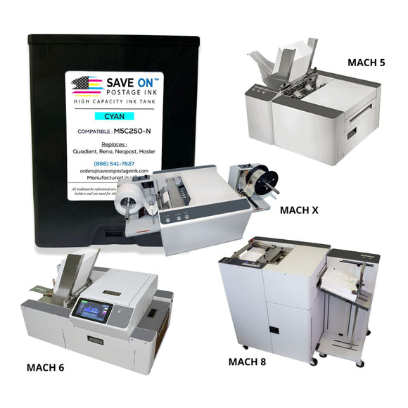 Compatible Quadient Memjet M5C250-N | Memjet Ink Compatible HI-CAP Cyan Ink Tank for Mach Series Quadient Formax and Hasler Printers