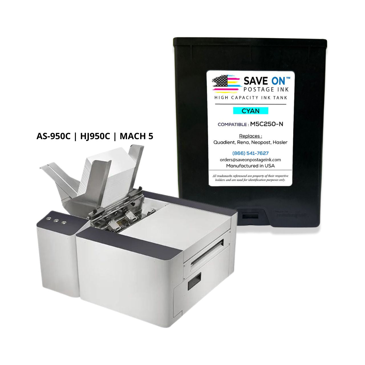 Compatible Quadient Memjet M5C250-N | Memjet Ink Compatible HI-CAP Cyan Ink Tank for Mach Series Quadient Formax and Hasler Printers