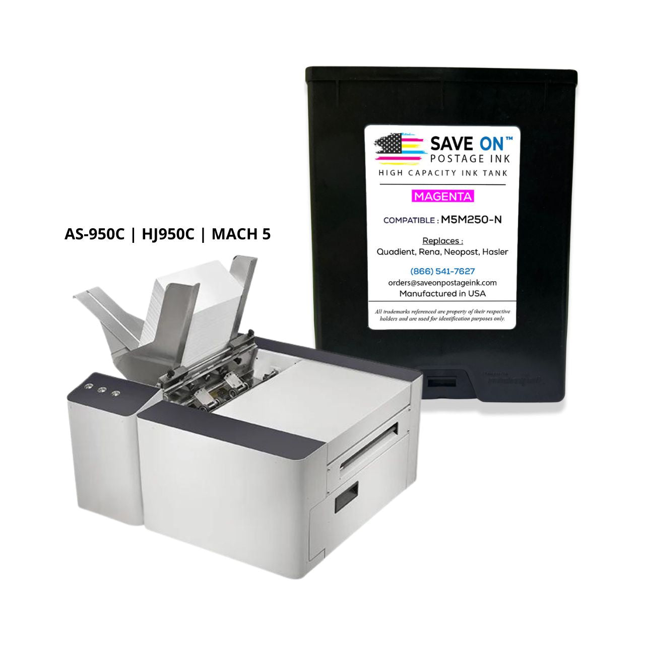 Quadient Memjet M5M250-N | Memjet Ink Compatible HI-CAP Magenta Ink Tank for Mach Series Hasler Quadient and Formax Printers | 2 Pack
