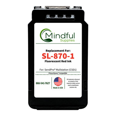 Pitney Bowes SL-870-1 Red Ink Cartridge | Compatible, New SendPro Mailstation