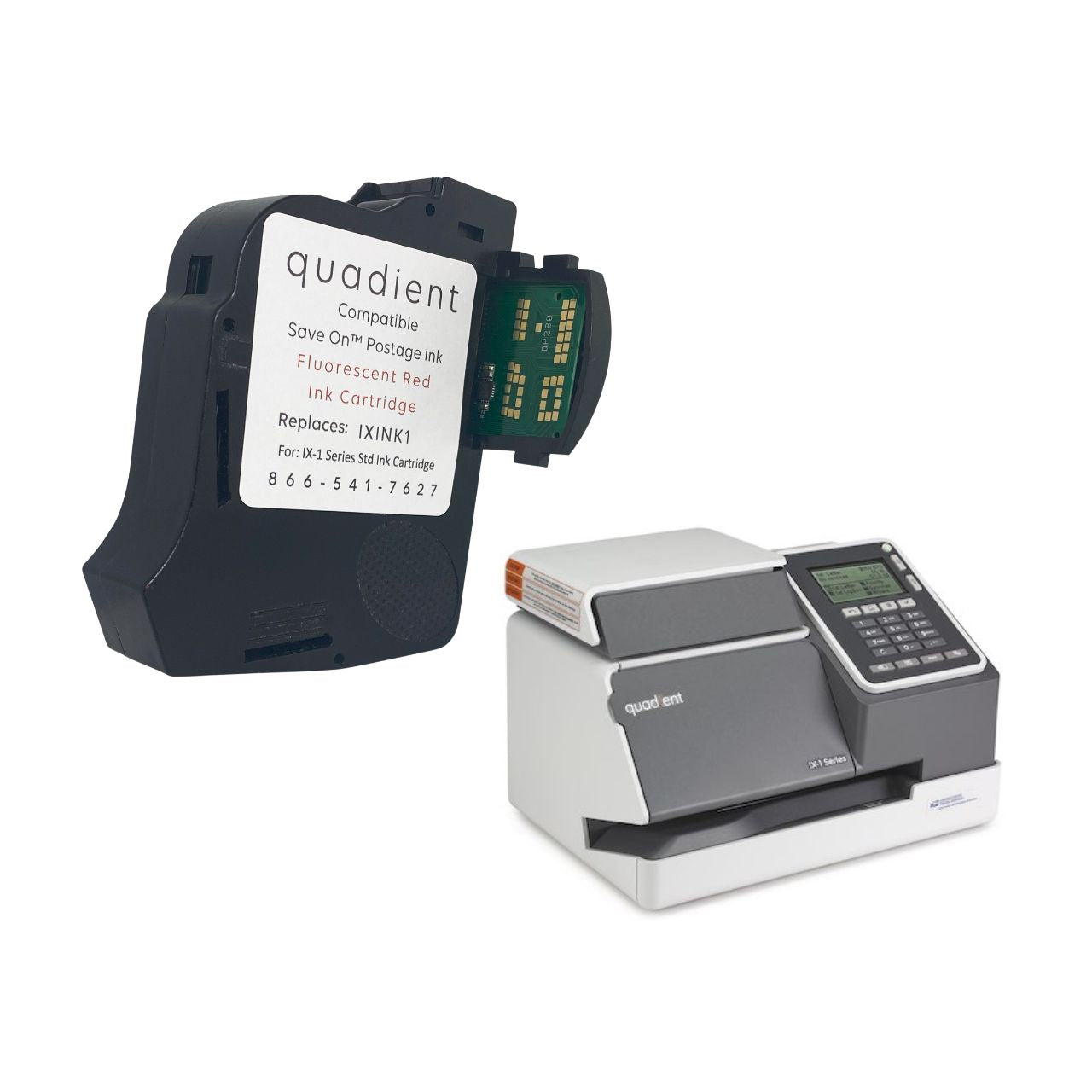 Quadient iX1 Postage Meter Ink Tank 2-Pack | Compatible with iX-1 Series (IXINK1) - Mindful Supplies