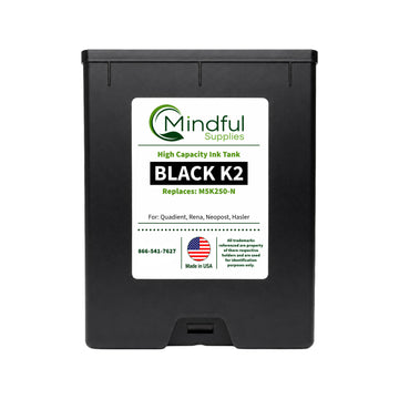 Compatible Quadient M5K250-N Black K2 Memjet Ink 250ml for Mach Series Printers by Mindful Supplies