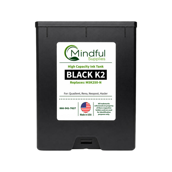 Compatible Quadient M5K250-N Black K2 Memjet Ink 250ml for Mach Series Printers by Mindful Supplies