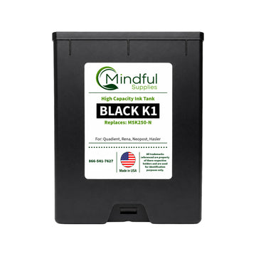 Compatible Quadient M5K250-N Black K1 Memjet Ink 250ml for Mach Series Printers by Mindful Supplies