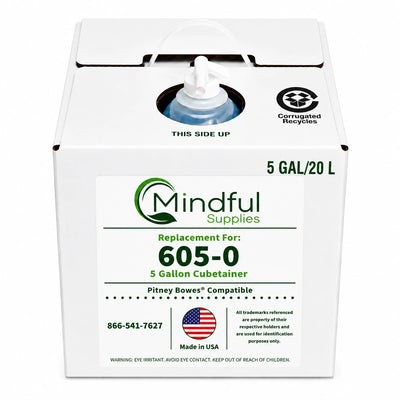 Pitney Bowes E-Z Seal 605-0 Sealing Solution | Compatible, Five Gallon Cubetainer