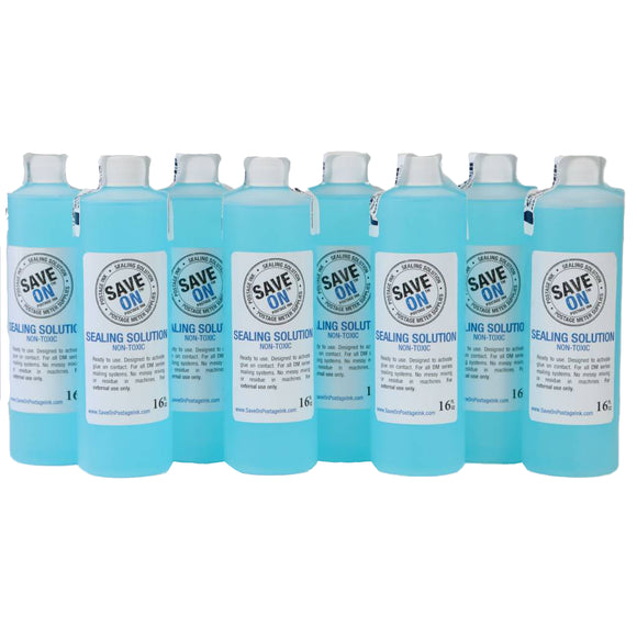 Pitney Bowes E-Z Seal 601-0 Sealing Solution | Compatible, Eight - Pint Size Bottles - Mindful Supplies