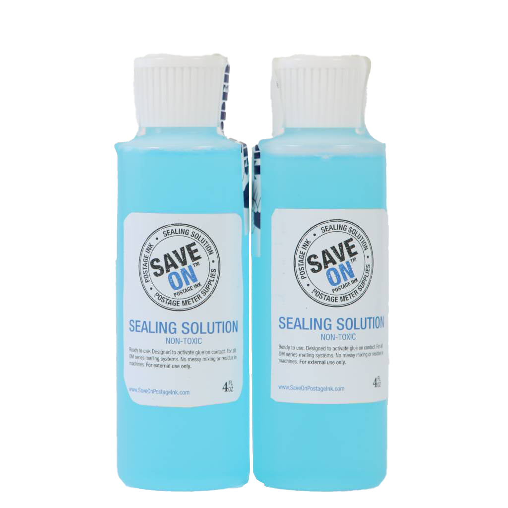 Pitney Bowes E-Z Seal Sealing Solution 601-9 | Compatible, Two - 4oz Bottles - Mindful Supplies